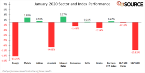 January 2020 Sector and Index Performance