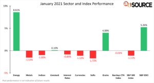 January 2021 Sector and Index Performance